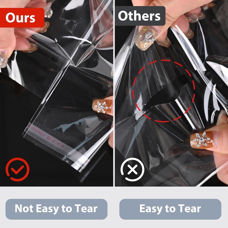 Egofine Self Sealing Cellophane Bags 100 PCS Clear Resealable Sleeves Bags for 5x7 Photo Mats, Bag Size: 5.27x7.2 inches for 5x7 Mats - Image 4